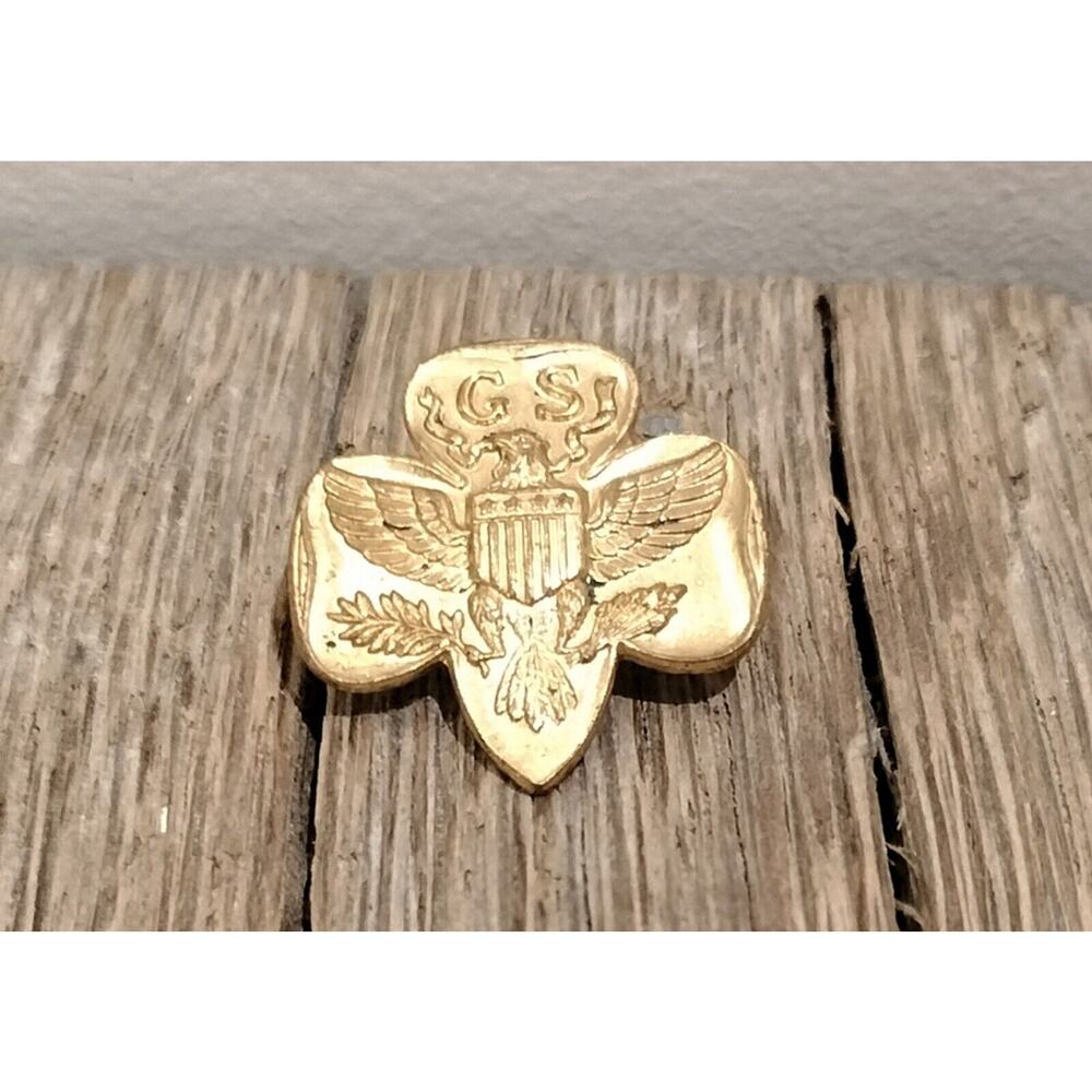 Vintage Girl Scout 1952 Korean War Type 6C Stamped Membership Pin Official Lapel - Picture 4 of 16